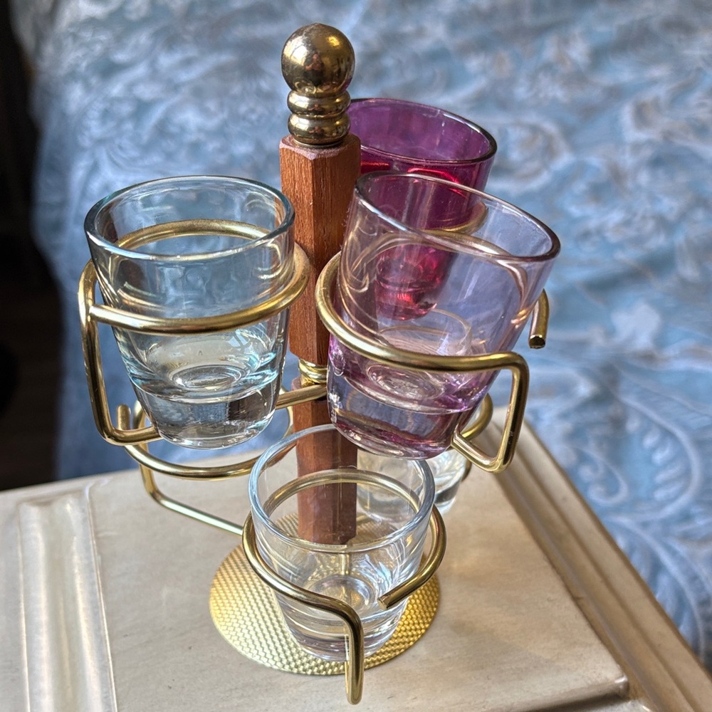 Vintage Glass Set 60s Rockabilly Retro Mid Century
